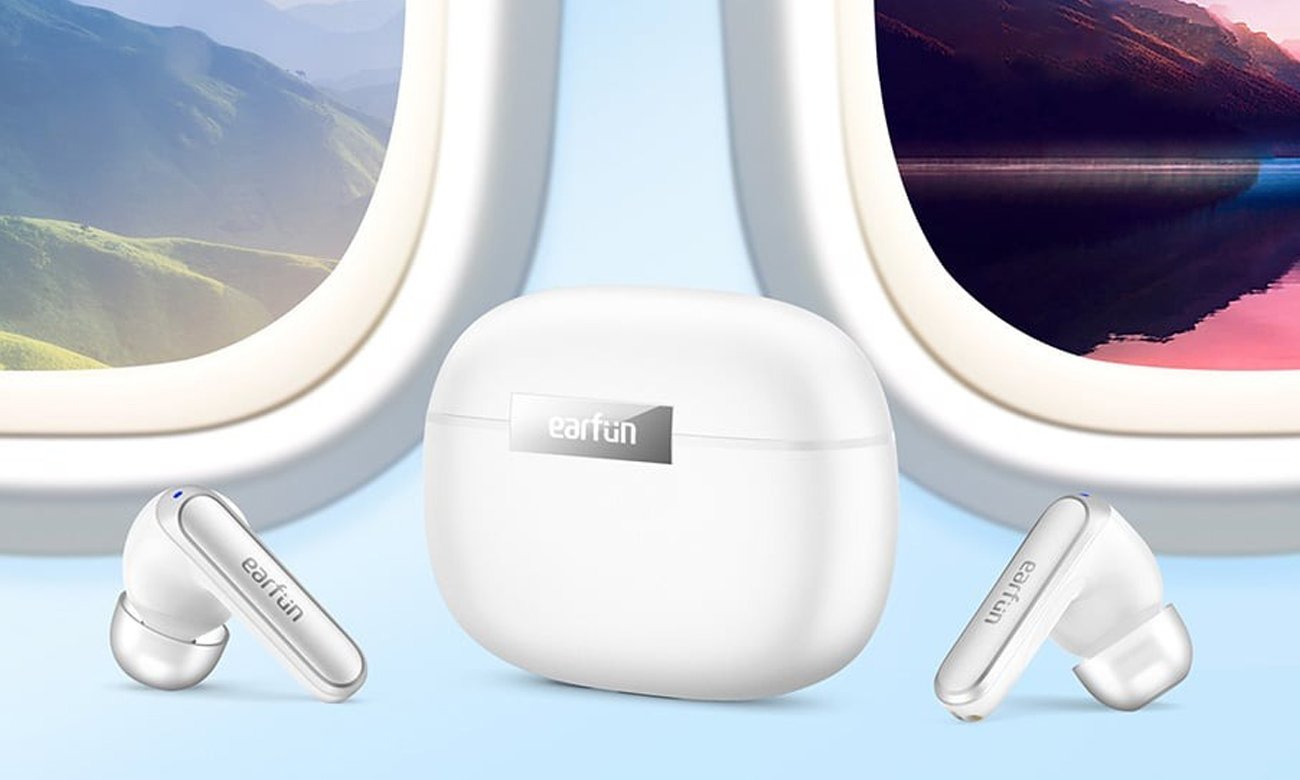 Słuchawki bezprzewodowe EarFun Air2 Białe - Grafika lifestyle