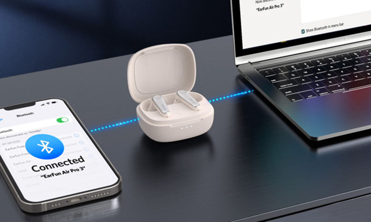 Słuchawki bezprzewodowe EarFun Air Pro 3 Białe - Połączenie Bluetooth