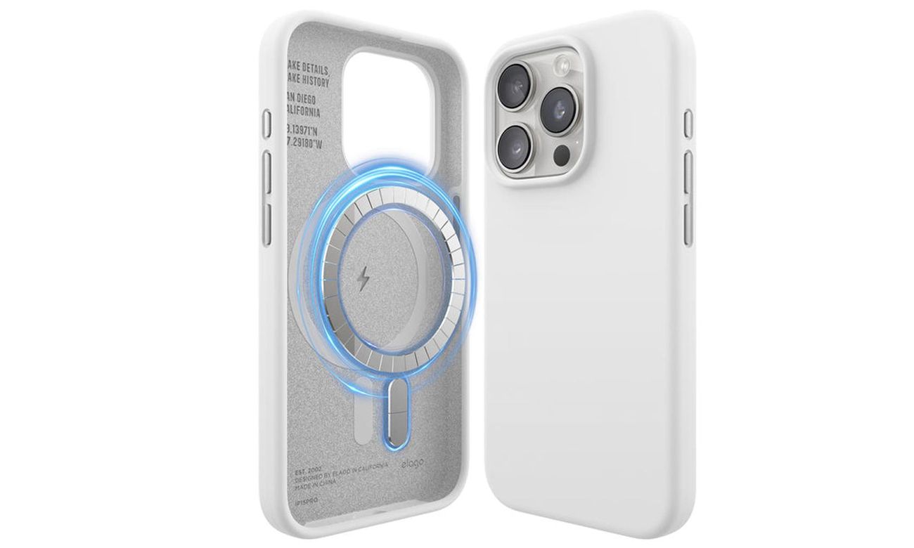 Elago Silicon Case MagSafe für iPhone 15 Pro Weiß