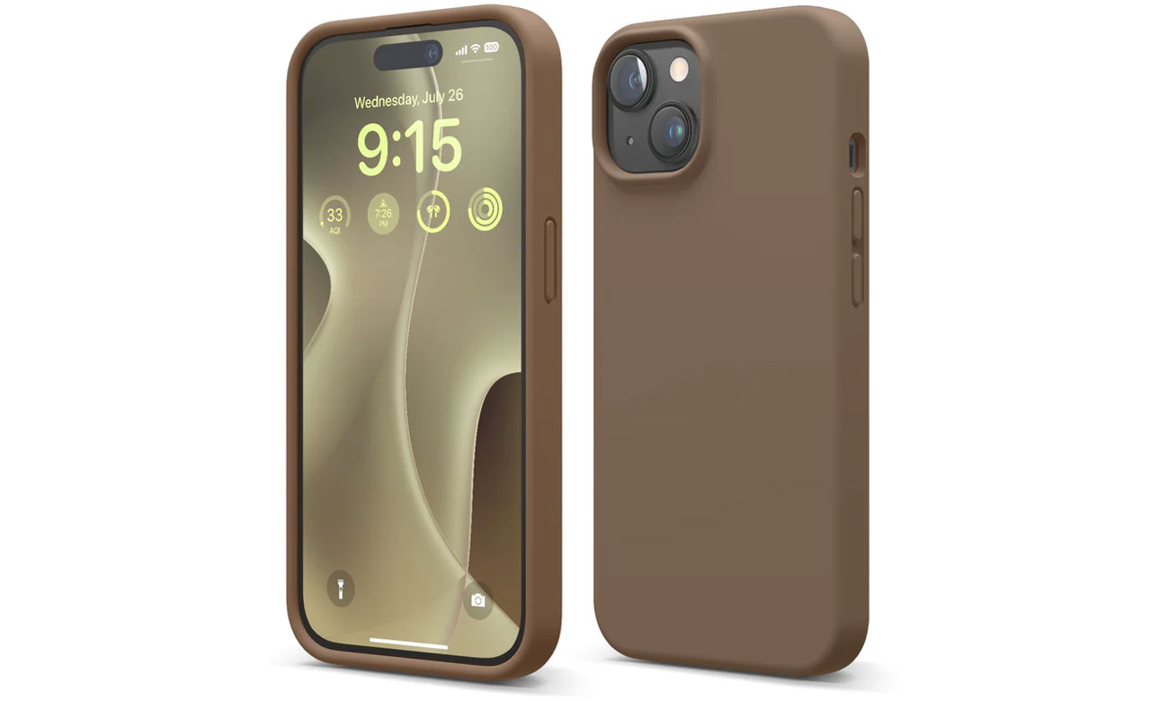 Elago Silicon Case für iPhone 15 Brown