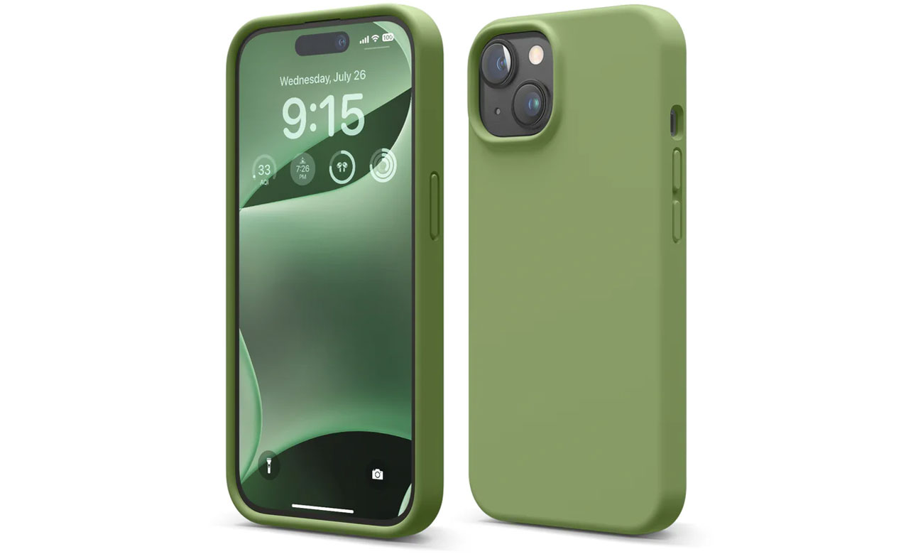 Elago Silicon Case do iPhone 15 Cedar Green