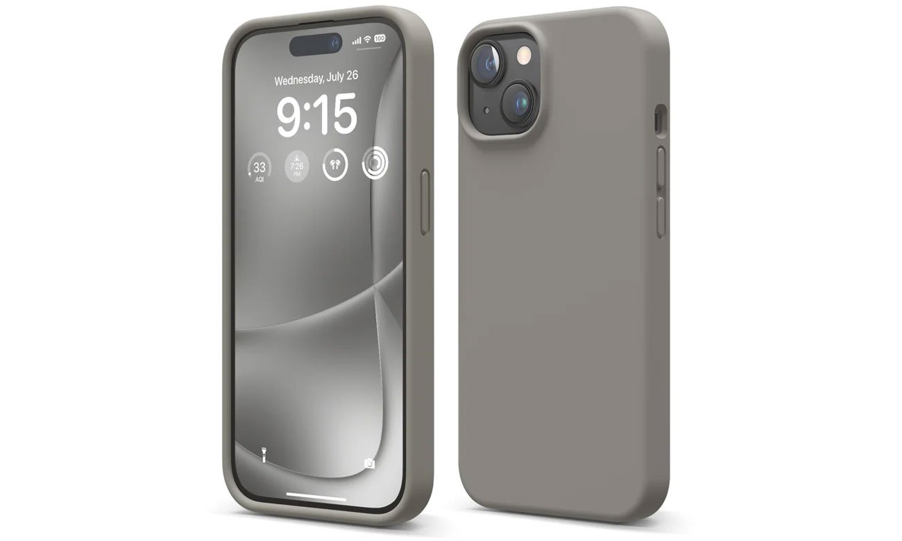 Elago Silicon Case für iPhone 15 Medium Grey