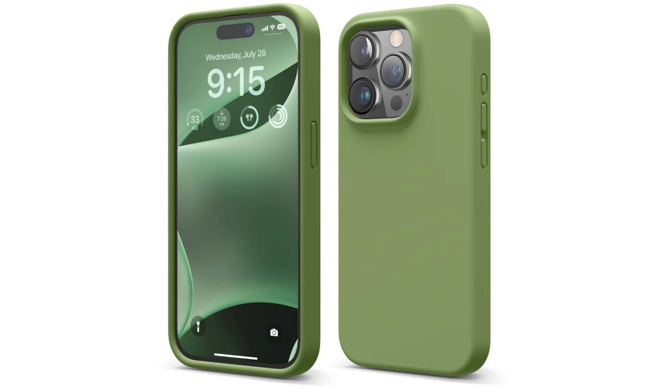 Elago Silicon Case do iPhone 15 Pro Cedar Green