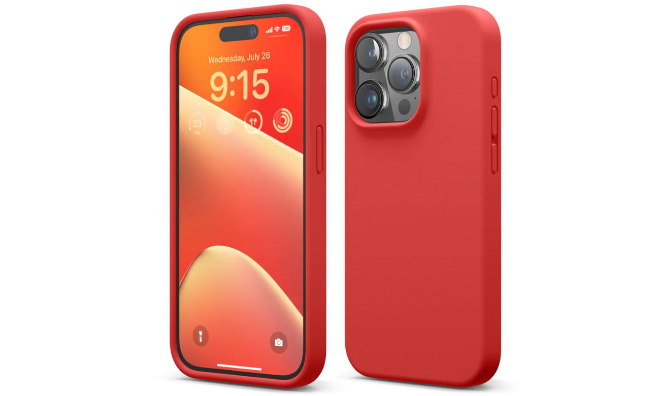 Elago Silicon Case do iPhone 15 Pro Red