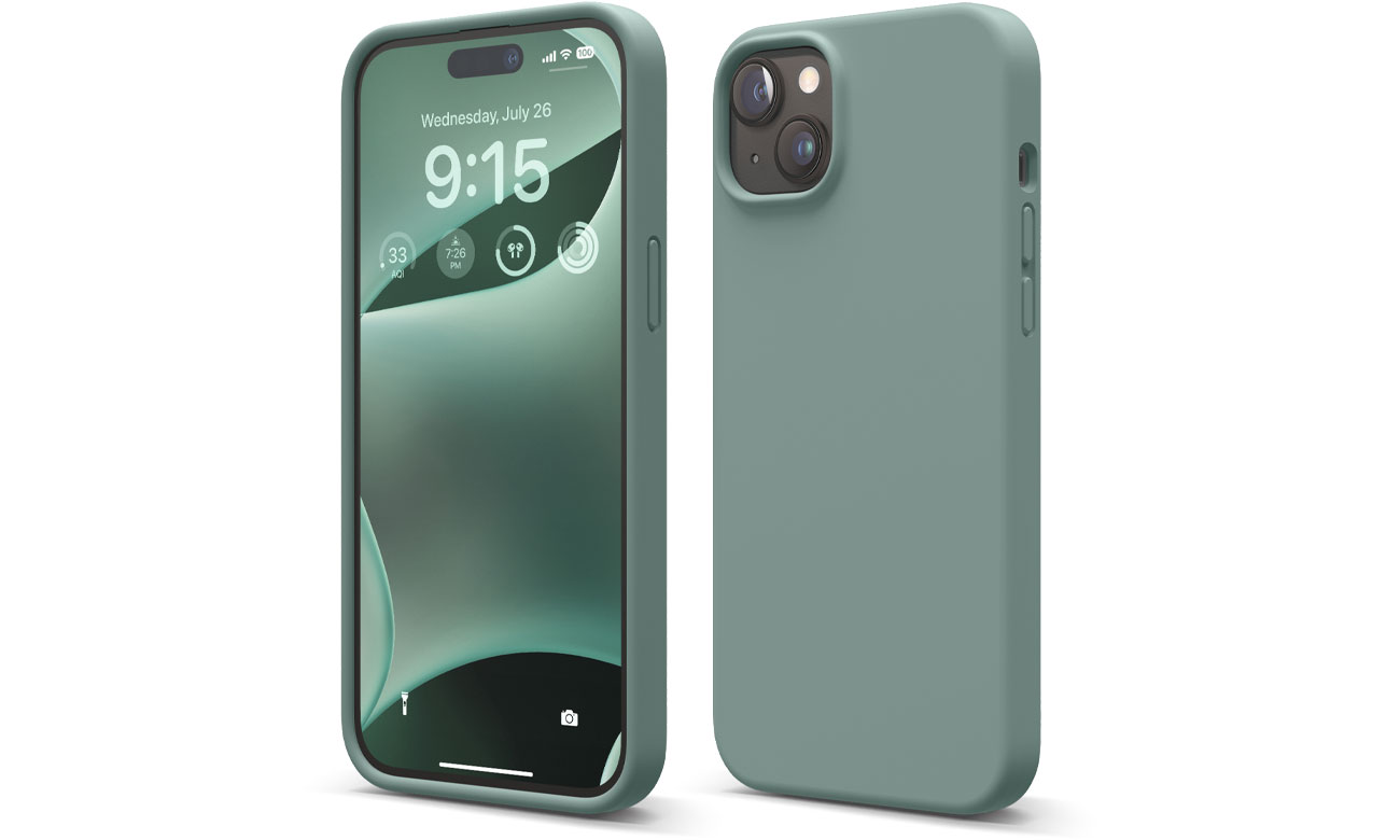 Elago Silicon Case für iPhone 15 Plus Midnight Green