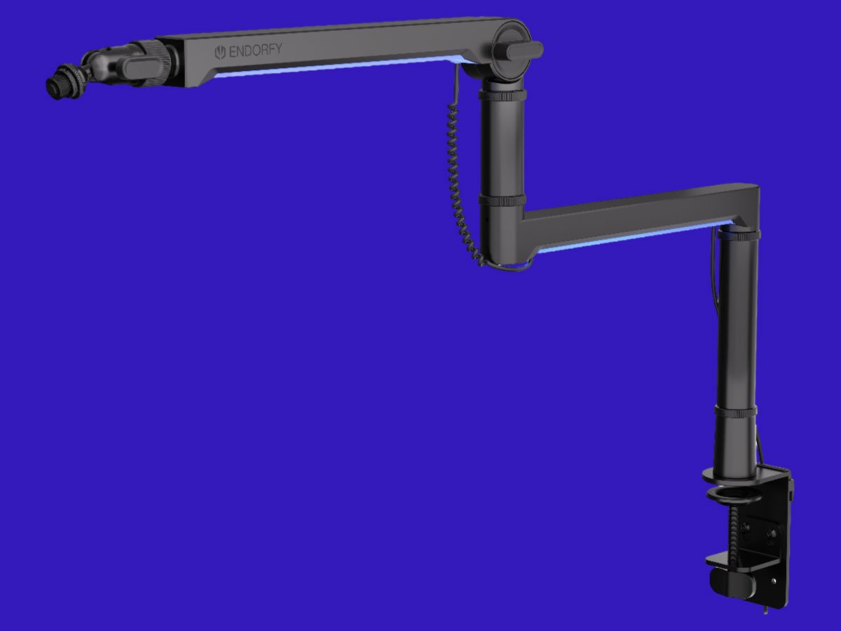 Ramię do mikrofonu ENDORFY Broadcast Low Profile RGB Boom Arm - Regulacja wysokości i stabilność
