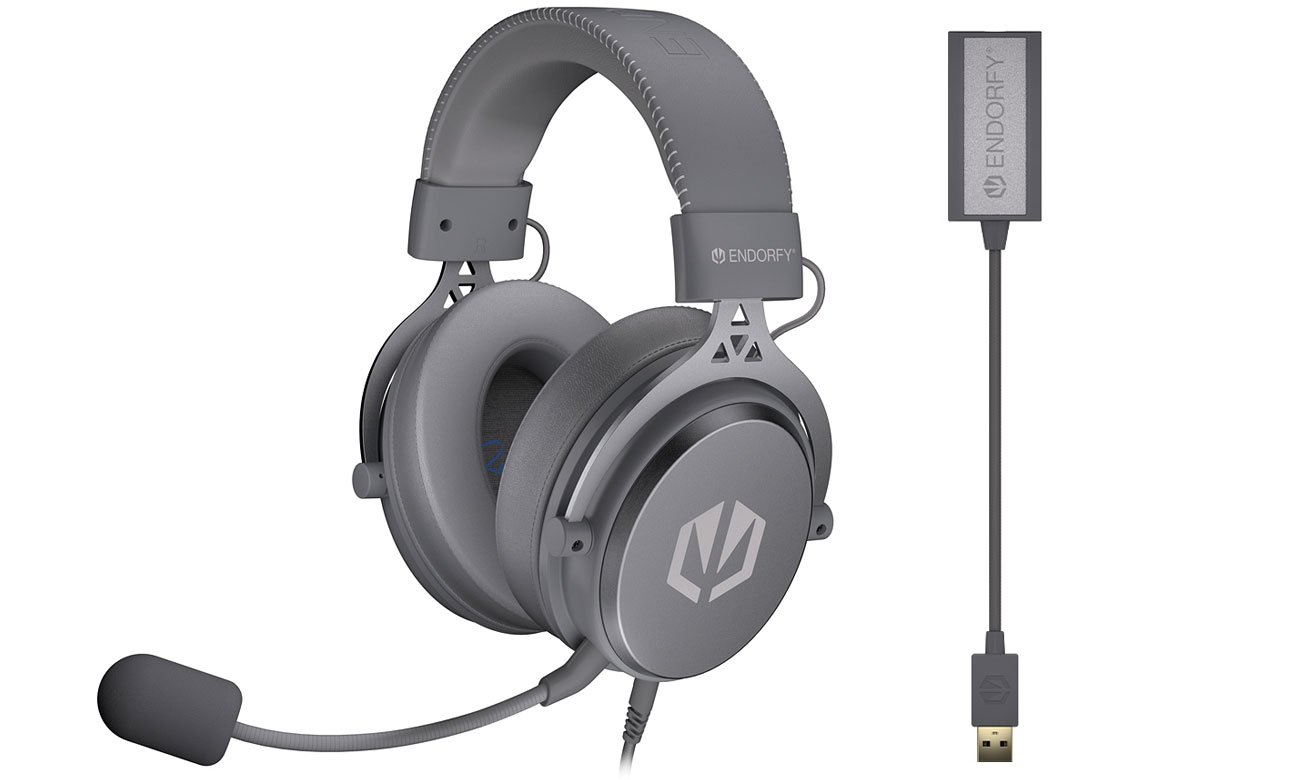 Słuchawki ENDORFYViro Plus USB Alt Gray - Widok ogólny