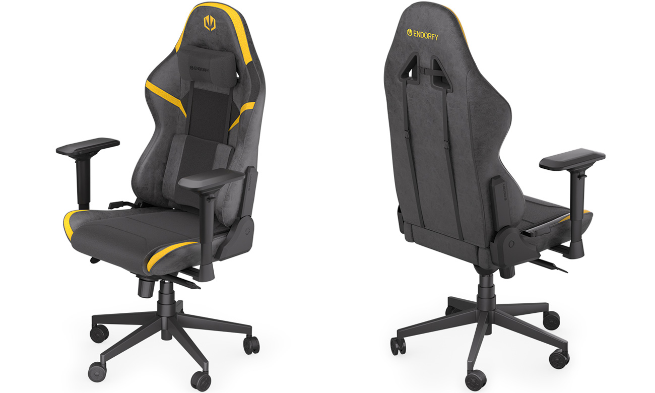 Fotel gamingowy ENDORFY Scrim YL - Widok od przodu i od tyłu pod kątem