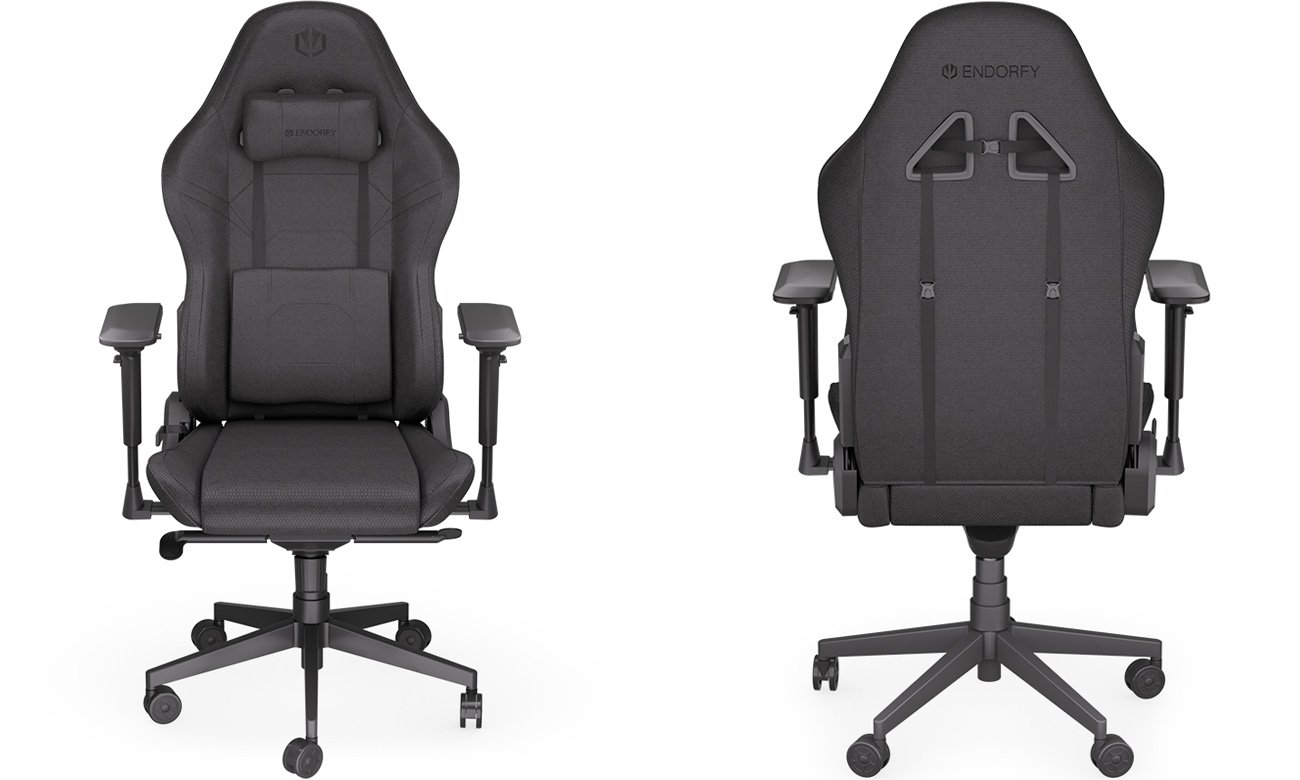 Fotel gamingowy ENDORFY Scrim BK F - Widok od przodu i od tyłu