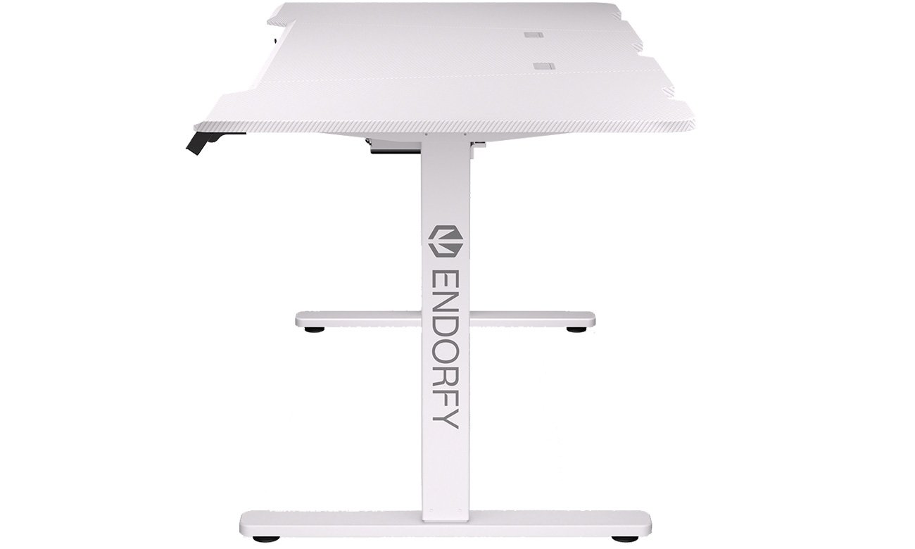 Biurko gamingowe ENDORFY Atlas L Electric Onyx White - Widok z boku