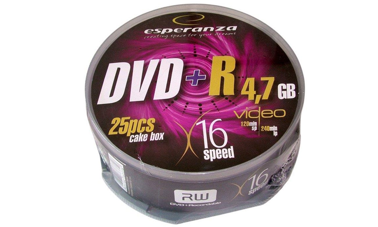 Płyta DVD+R Esperanza 4.7GB 16x CAKE 10szt. E5905784763323 / 1117