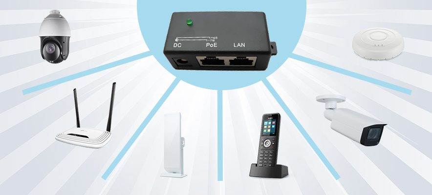 Extralink 1 Portowy | Gigabit PoE Injector | 1x 1000Mb/s RJ45, Kostka
