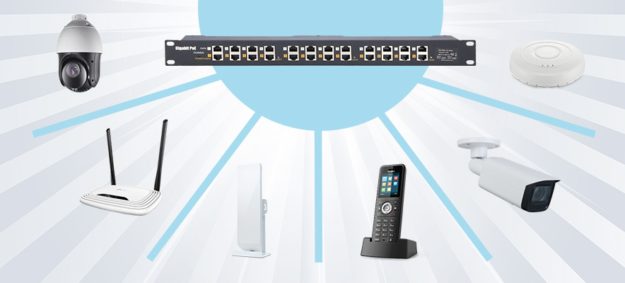 Extralink 24 Portowy | PoE Injector | 24x 100Mb/s RJ45, Obudowa Rack