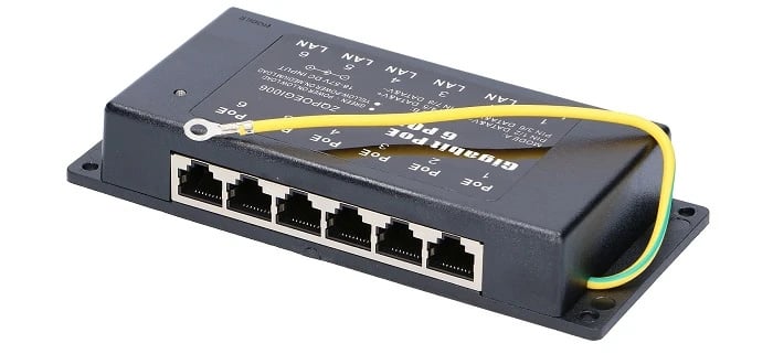 Extralink 6 Portowy | Gigabit PoE Injector | 6x 1000Mb/s RJ45