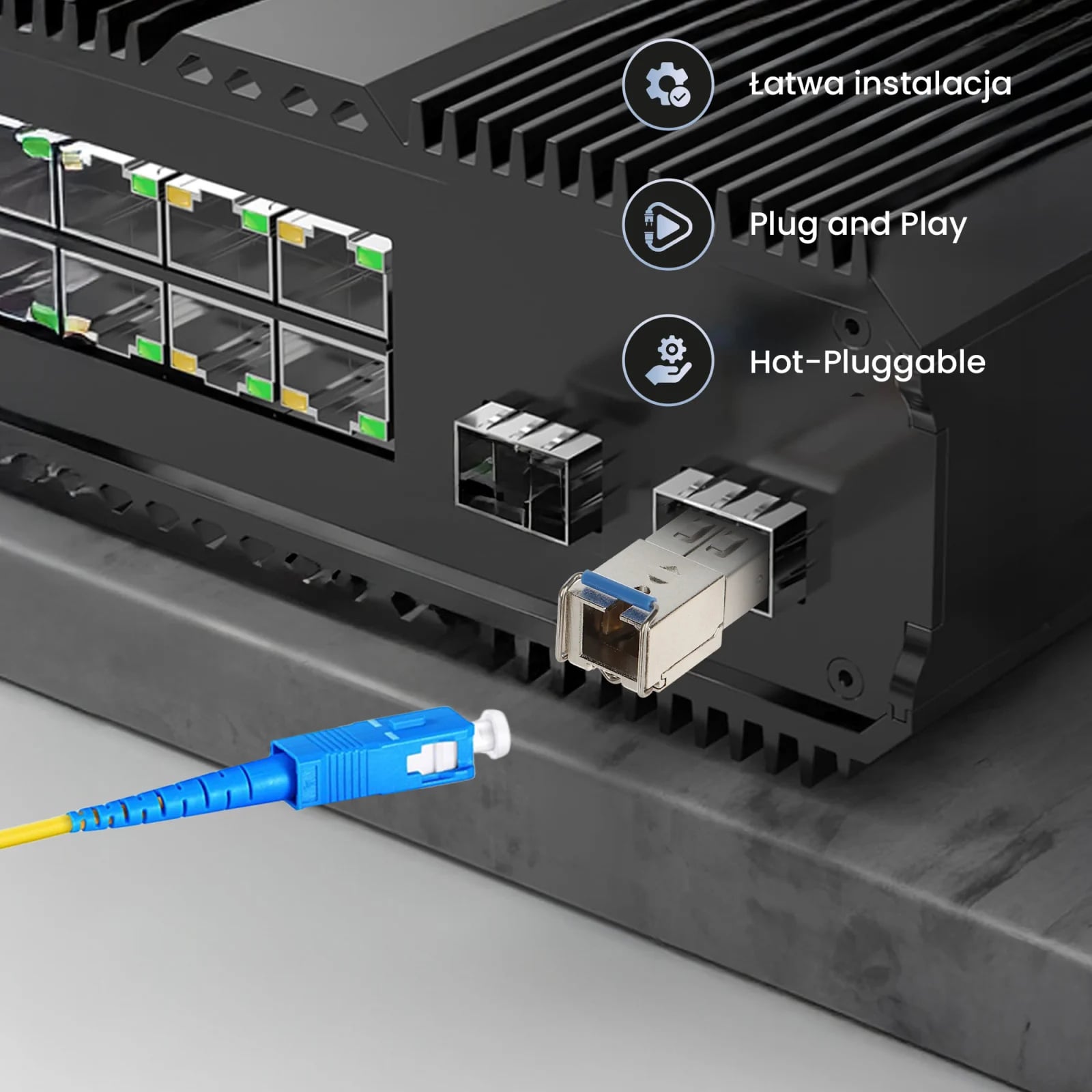 Extralink SFP 1.25G | Moduł SFP WDM | 1,25Gbps, 1310/1550nm, single mode, 3km, SC, DOM, para