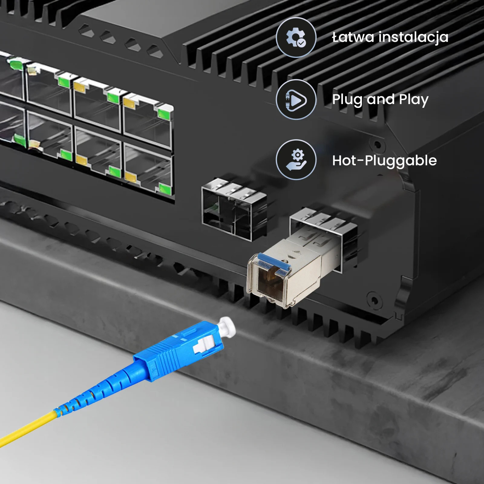 Extralink SFP 1.25G | Moduł SFP WDM | 1,25Gbps, 1310/1550nm, single mode, 20km, SC, DOM, para