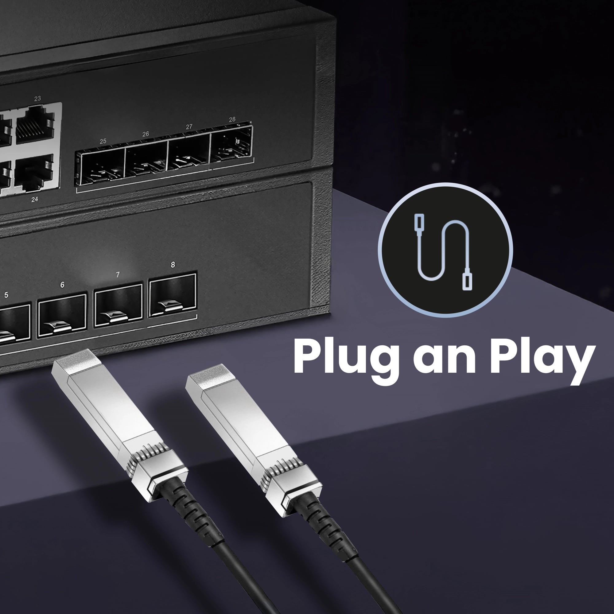 Extralink DAC SFP+ | Kabel SFP+ DAC | 10Gbps, 1m, AWG30