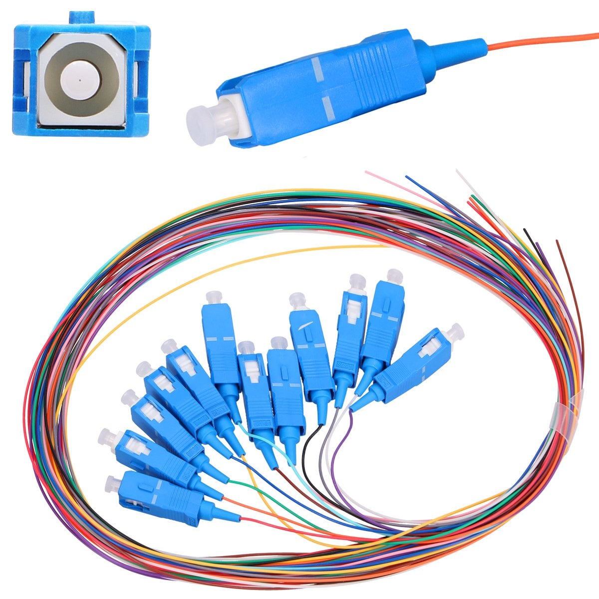 Extralink SC/UPC | Zestaw pigtaili | Jednomodowe, 900um, G.657A1, 1m, 12 sztuk, 12 kolorów