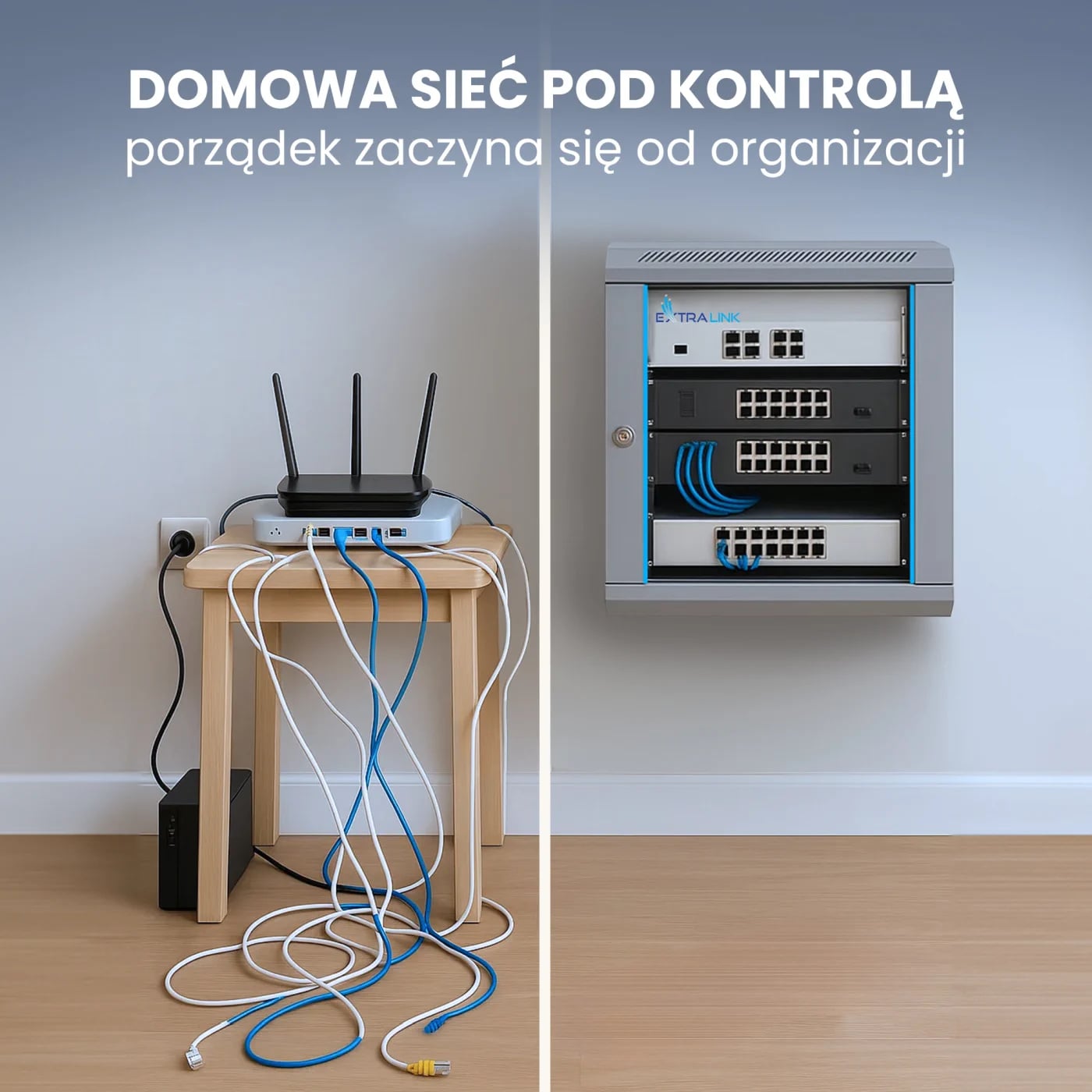 Extralink 6U 600x450 Szara | Szafa rack | montowana na ścianie