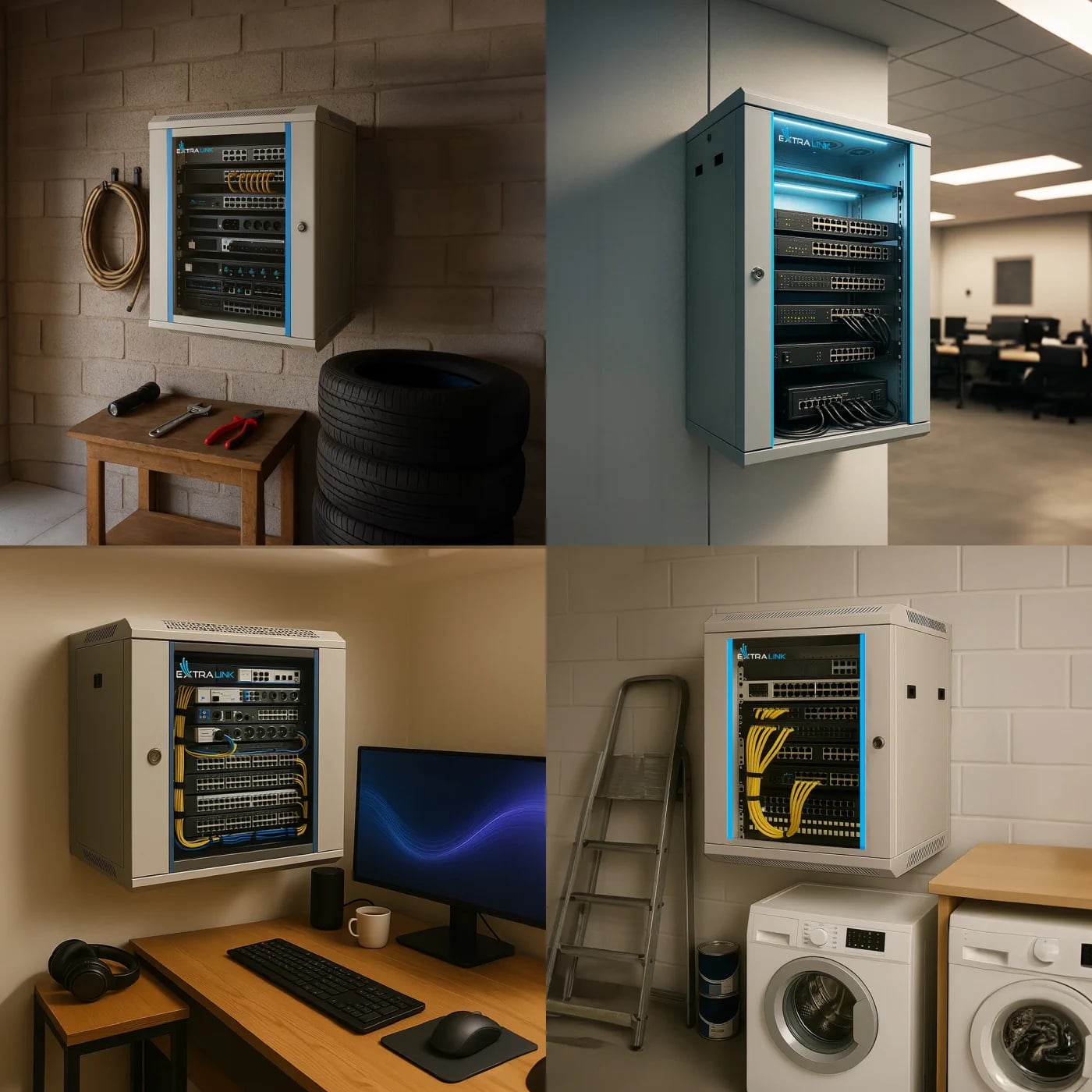 Extralink 9U 600x600 Szara | Szafa rack | montowana na ścianie