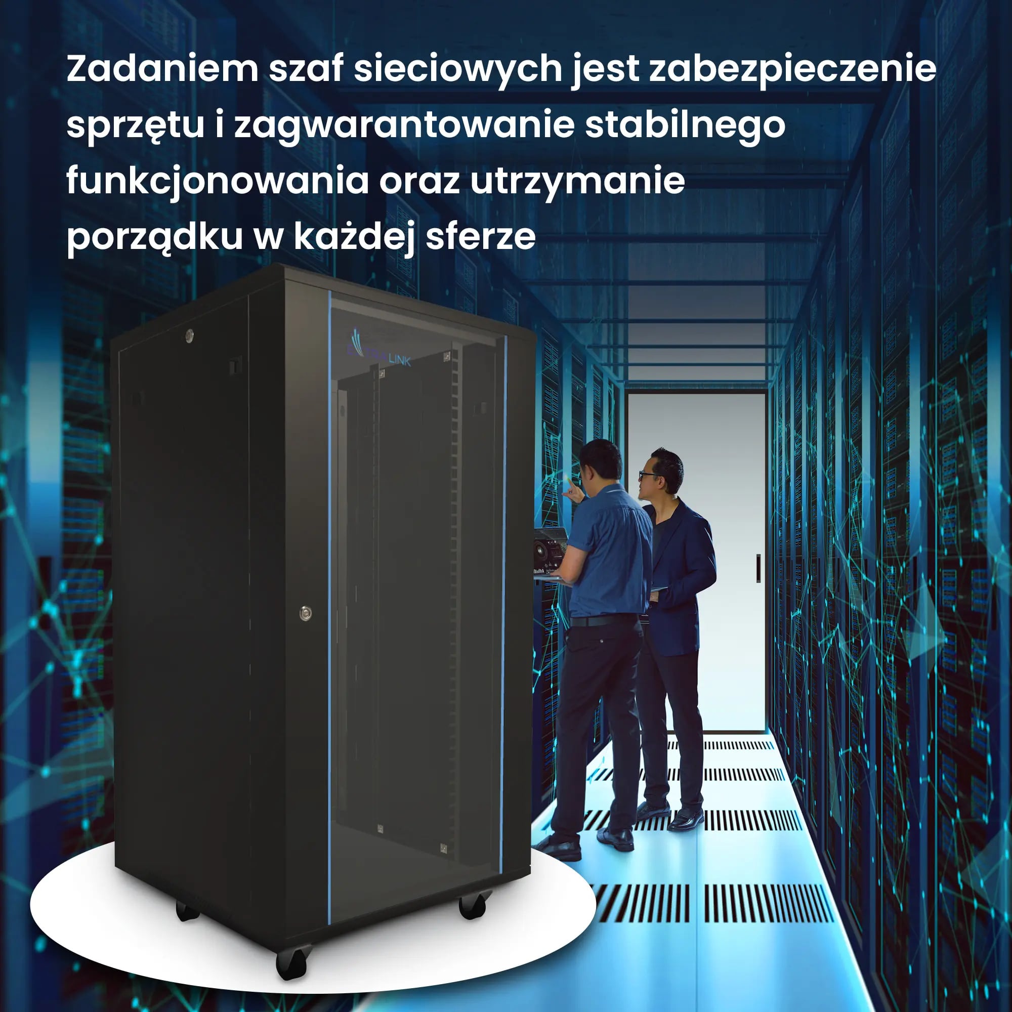 Extralink 27U 600x800 Czarna | Szafa rack | stojąca