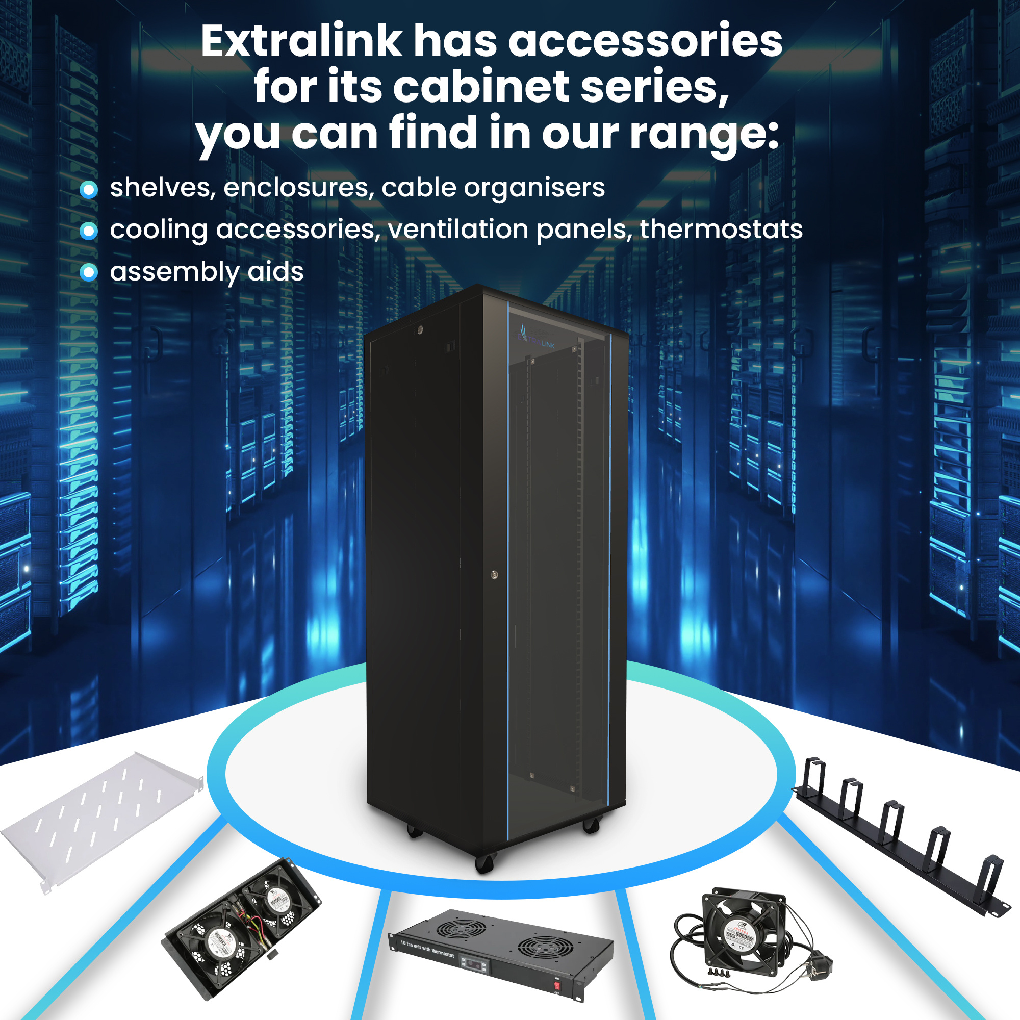 Extralink 32U 600x1000 Czarna | Szafa rack | stojąca