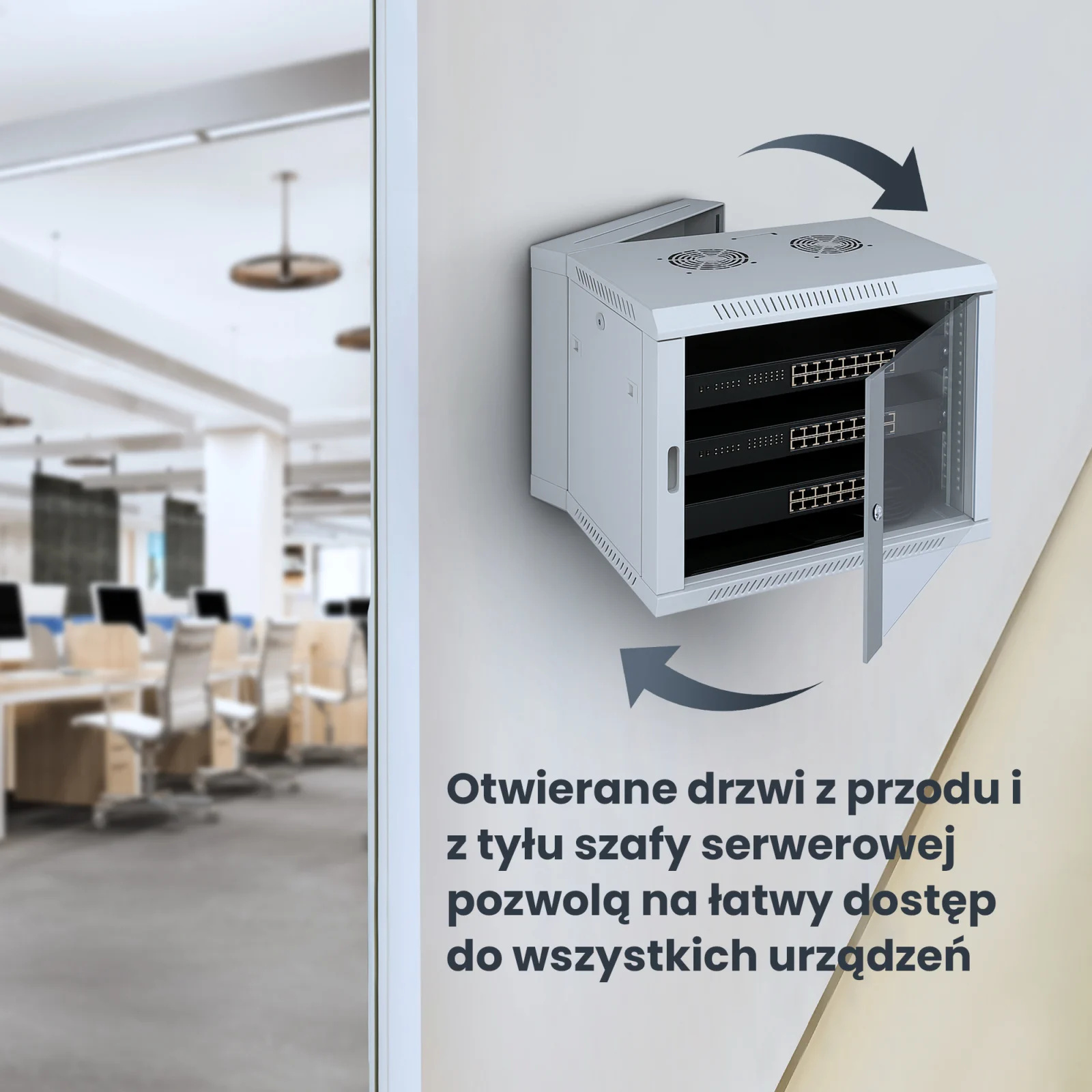 Extralink 9U 600x600 AZH Szara | Szafa rack | montowana na ścianie, dwusekcyjna