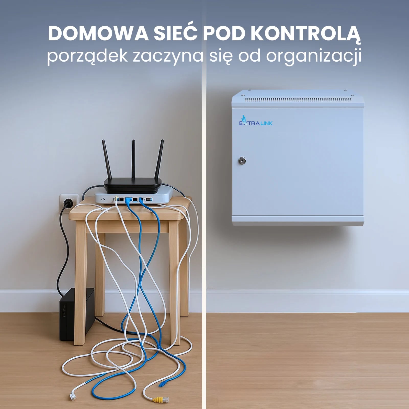 Extralink 6U 600x600 ASP Szara | Szafa rack | montowana na ścianie, drzwi blaszane pełne