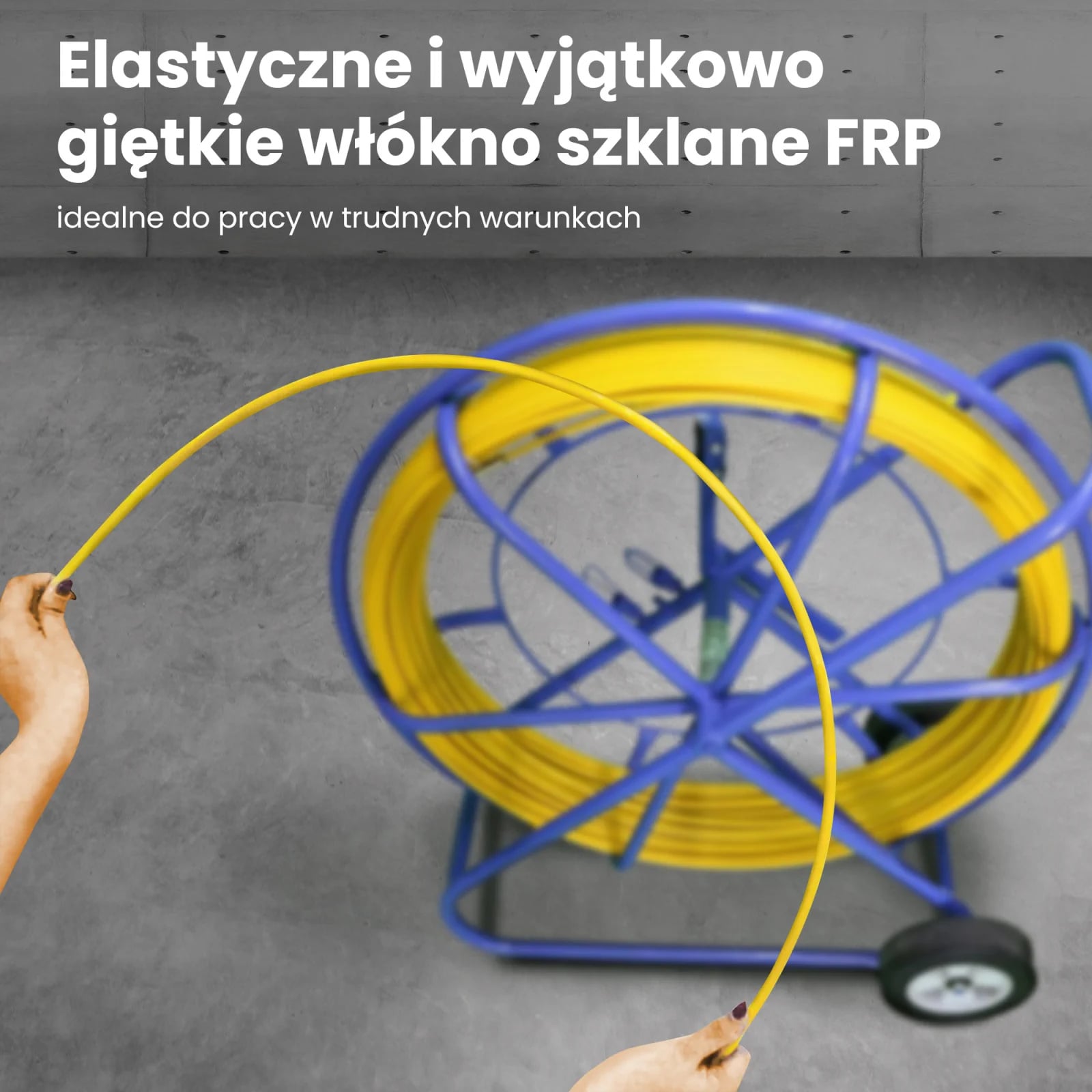 Extralink Pilot 8mm 150m | Pilot do przeciągania kabli | włókno szklane FRP, śr. 8mm, dł. 150m, żółty