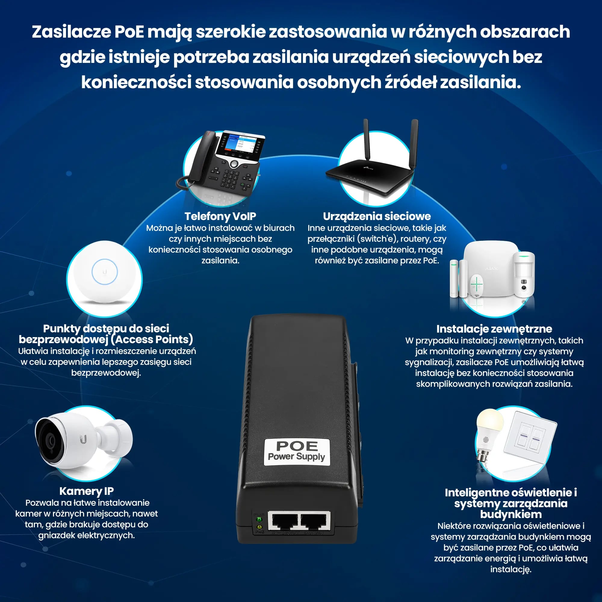 Extralink POE-48-48W | Zasilacz PoE | 48V,1A, 48W, Gigabit 802.3af/at