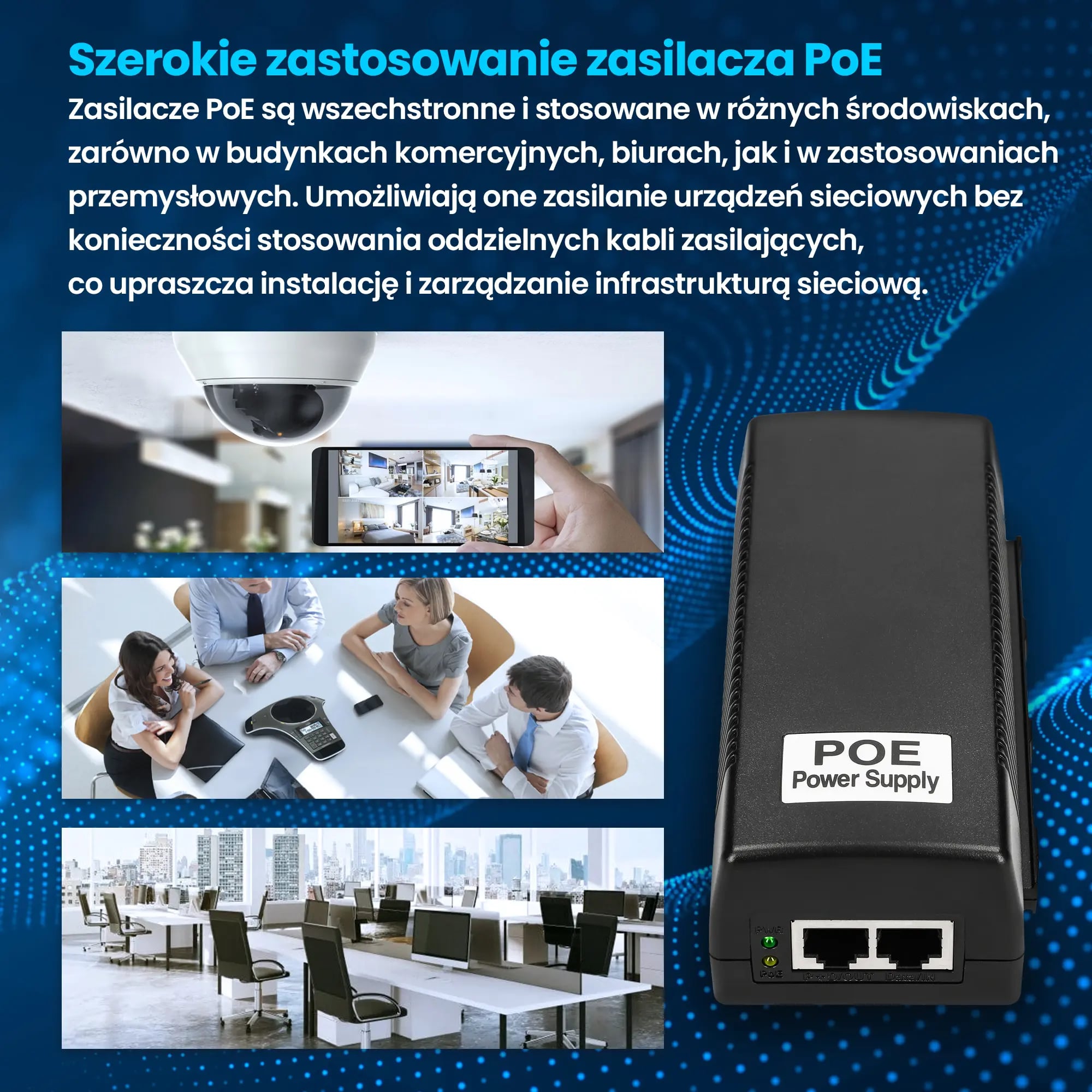 Extralink POE-48-48W | Zasilacz PoE | 48V,1A, 48W, Gigabit 802.3af/at