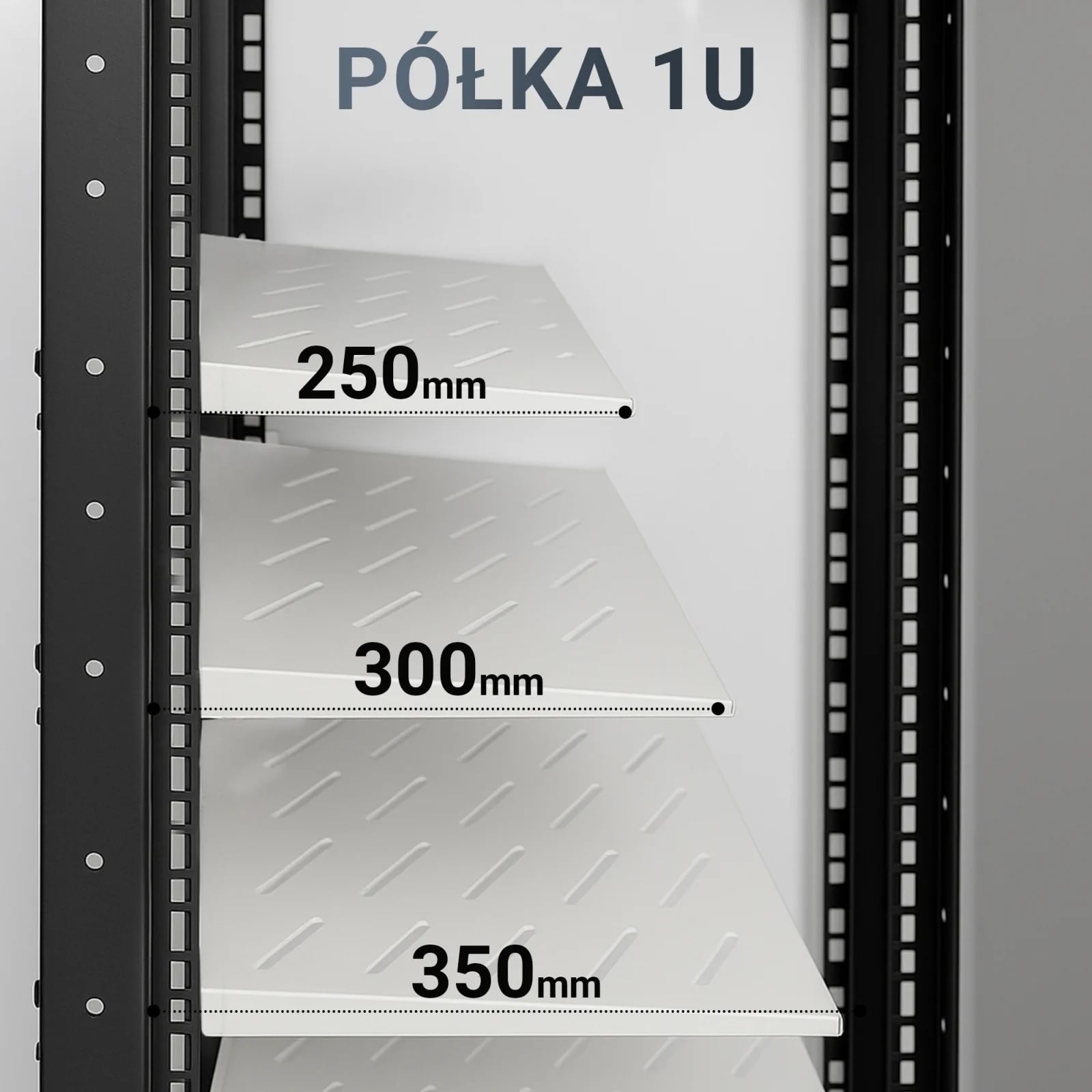 Extralink 1U 350 mm Szara | Półka | 19", do szaf wiszących