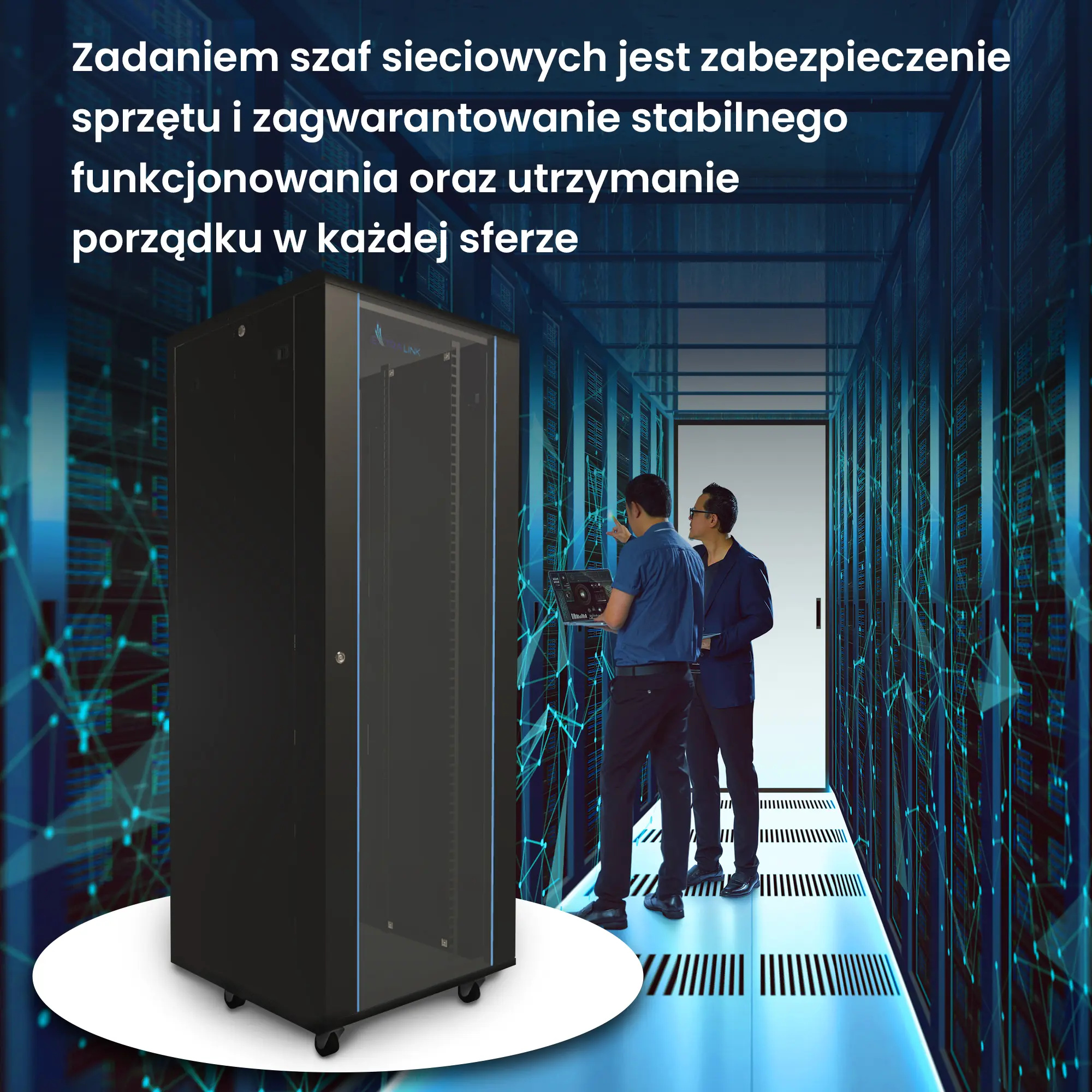 Extralink 37U 800x800 Czarna | Szafa rack | stojąca
