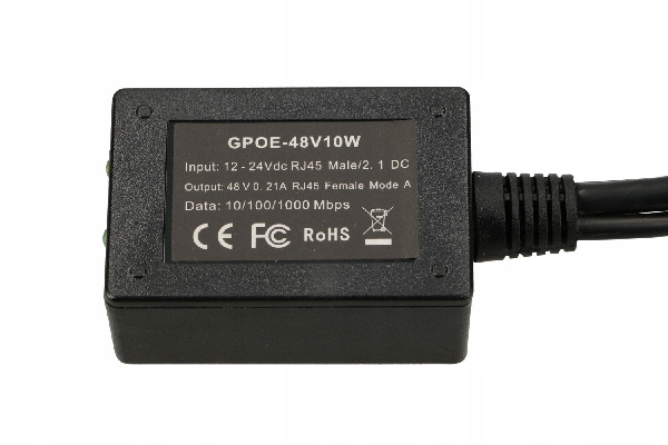 Extralink 1 Portowy | Inwerter PoE | Wejście 1x 1000Mb/s RJ45/Jack 10-24V, Wyjście 24V