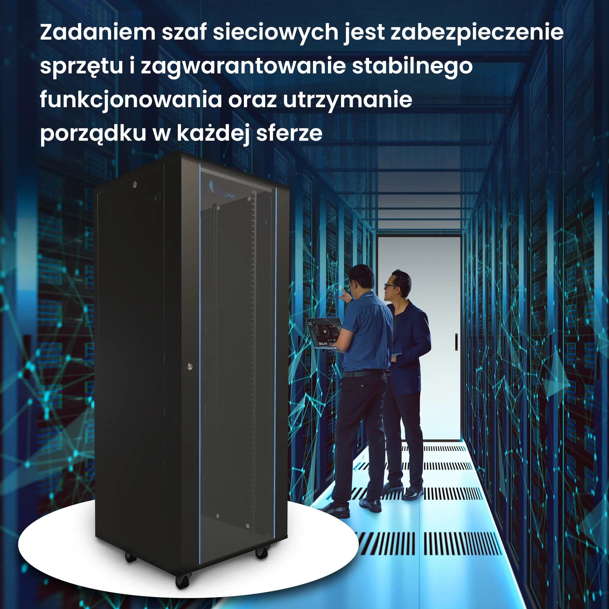 Extralink 32U 600x600 Czarna | Szafa rack | stojąca