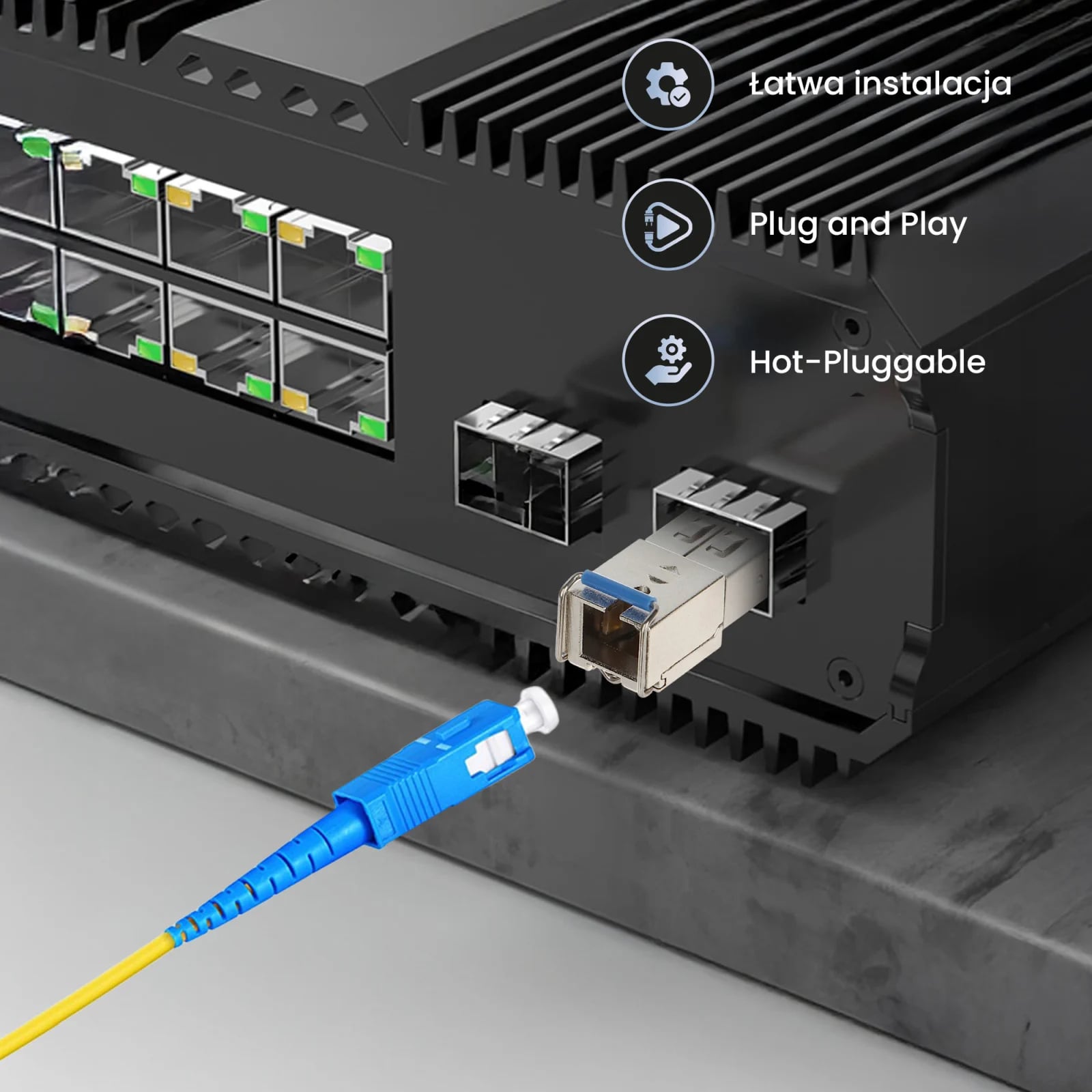 Extralink SFP 1.25G | Moduł SFP WDM | 1,25Gbps, 1310/1550nm, single mode, 3km, SC, DOM, para, dedykowany dla HP/Aruba