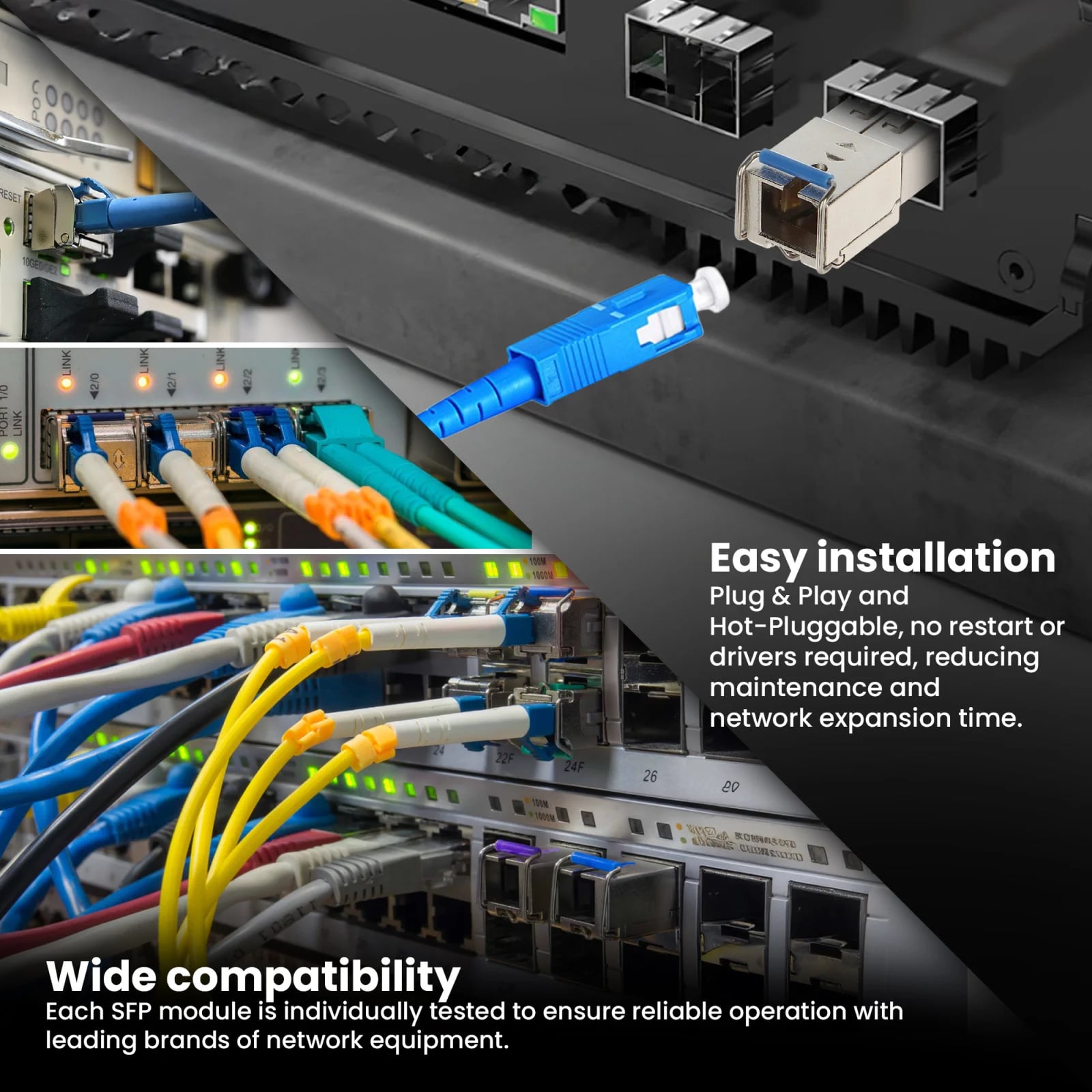 Extralink SFP 1.25G | Moduł SFP WDM | 1,25Gbps, 1310/1550nm, single mode, 3km, SC, DOM, para, dedykowany dla HP/Aruba