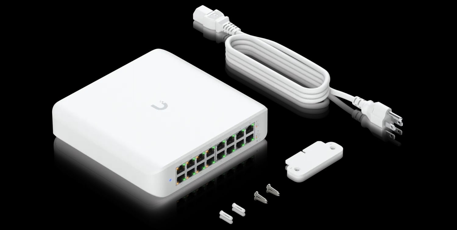 Ubiquiti USW-LITE-16-POE | Switch | UniFi Gen2, 16x RJ45 1000Mb/s, 8x PoE+, 45W