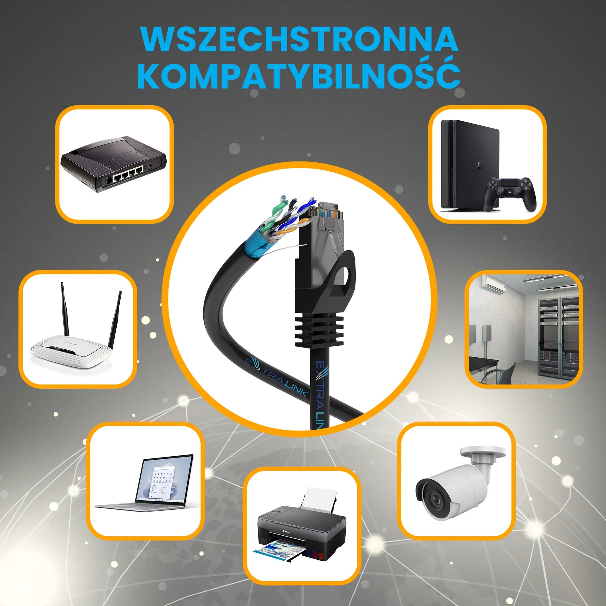 Extralink CAT5E FTP (F/UTP) Zewnętrzny żelowany | Kabel sieciowy skrętka | 305M