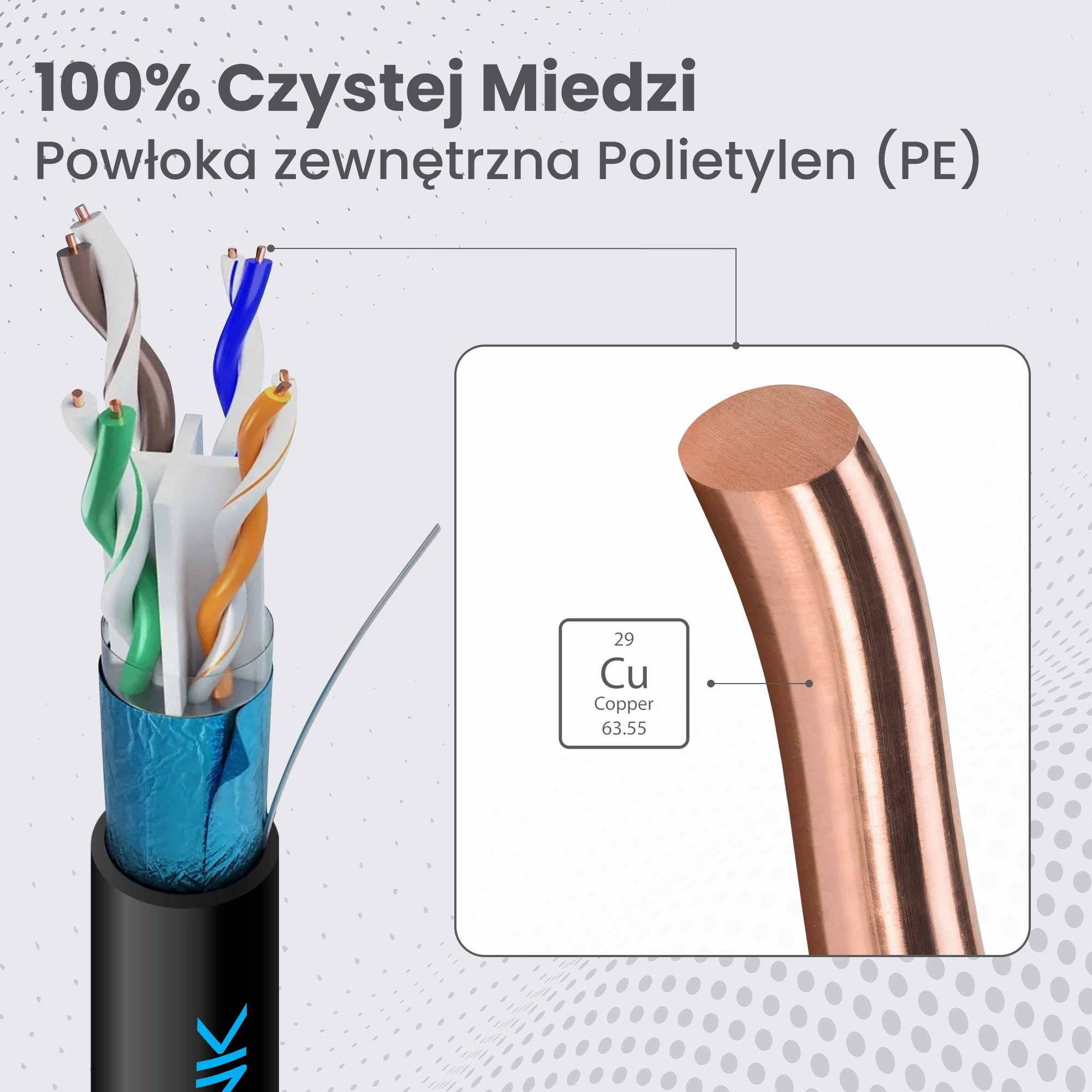 Extralink CAT6 FTP (F/UTP) Zewnętrzny żelowany | Kabel sieciowy skrętka | 305M