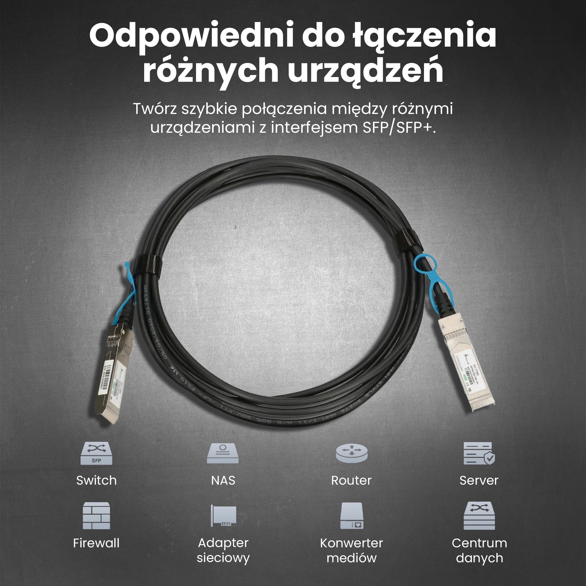 Extralink SFP28 DAC | Kabel SFP28 | DAC, 25Gbps, 1m