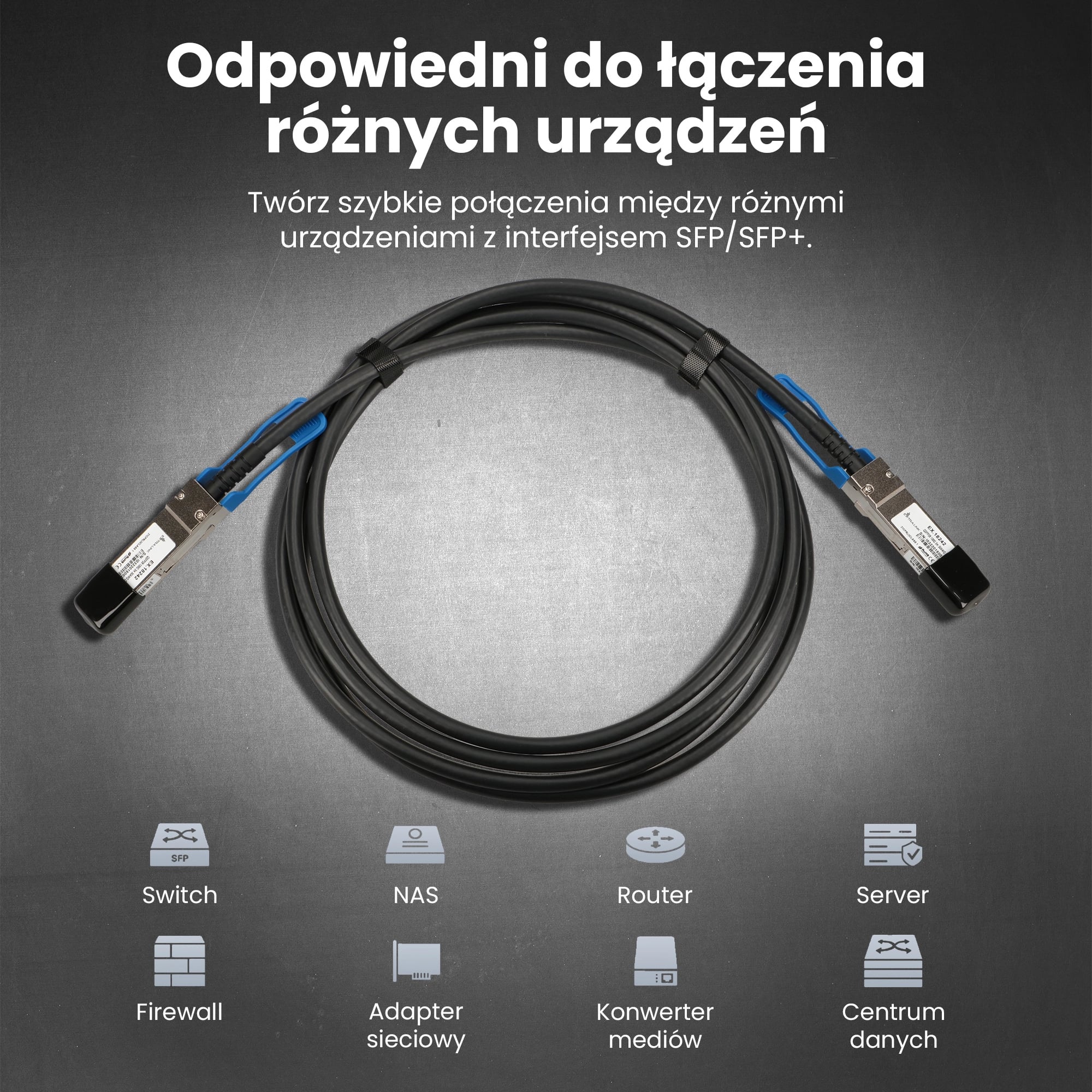 Extralink QSFP28 DAC | Kabel QSFP28 | DAC, 100G, 3m, 30AWG Passive