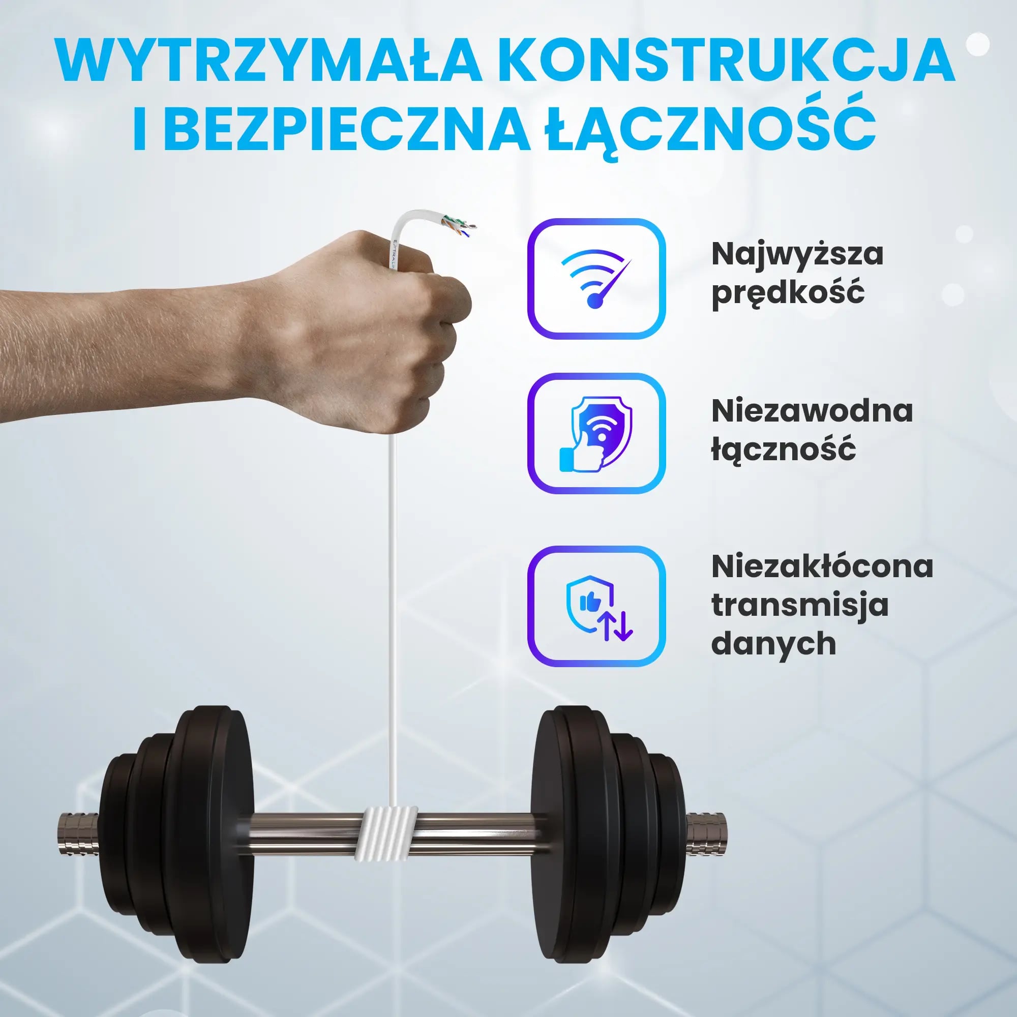 Extralink CAT6 UTP (U/UTP) V2 Wewnętrzny | Kabel sieciowy skrętka | 100M