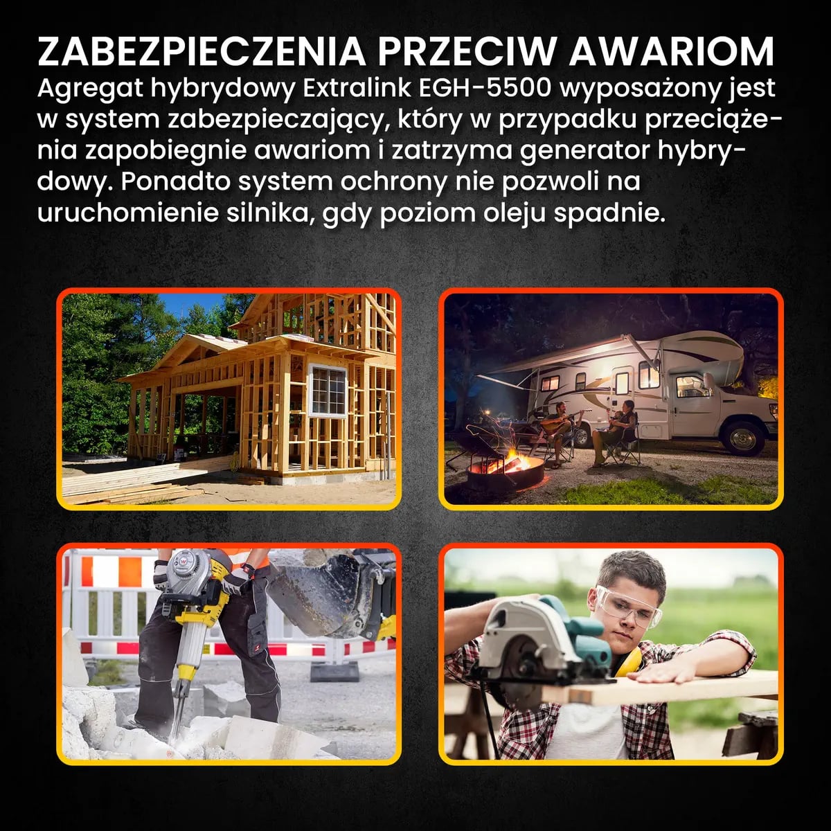 Extralink EGH-5500 | Agregat prądotwórczy | hybrydowy, 5,5kW 3F