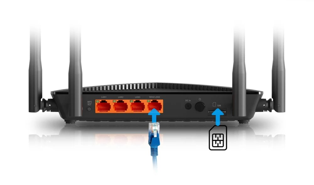 Totolink LR1200GB | Router WiFi | Wi-Fi 5, Dual Band, 4G LTE, 4x RJ45 1000Mb/s, 1x SIM
