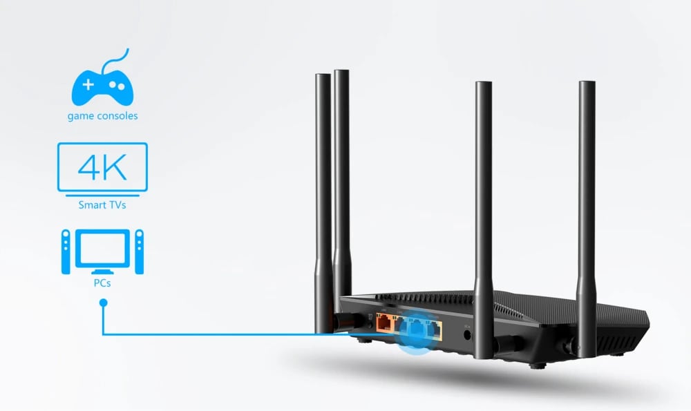 Totolink LR1200GB | Router WiFi | Wi-Fi 5, Dual Band, 4G LTE, 4x RJ45 1000Mb/s, 1x SIM