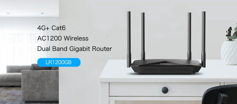 Totolink LR1200GB | Router WiFi | Wi-Fi 5, Dual Band, 4G LTE, 4x RJ45 1000Mb/s, 1x SIM
