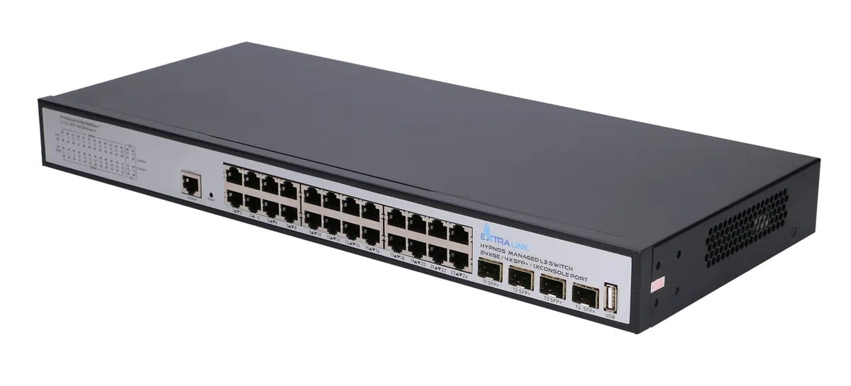 Extralink Hypnos | Switch | 24x RJ45 1000Mb/s, 4x SFP+, L3, zarządzalny