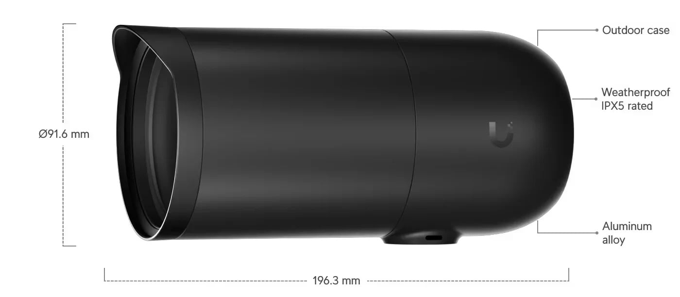 Ubiquiti UVC-AI-DSLR LD | Kamera IP | IPX5, 4K 30 fps, PoE+, teleobiektyw 45mm , 1x RJ45 1Gb/s, mikrofon, głośnik