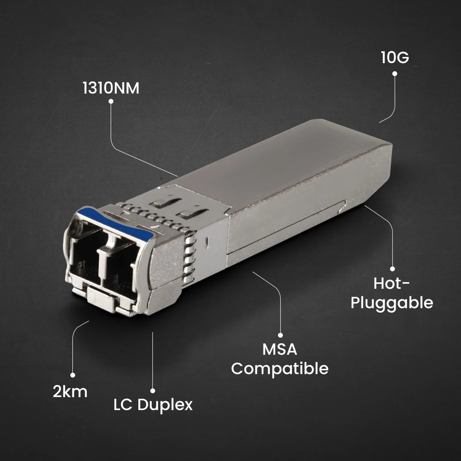 Extralink SFP+ 10G 2-pack | Moduł SFP+ | 10Gbps, LC/UPC, 1310nm, 2km, single mode, DOM